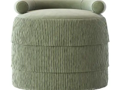 21st Century Beth Fringes Stool Cotton Velvet 3D model