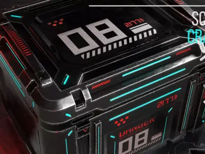 Game ready Crate prop Low-poly 3D model Low-poly 3D model