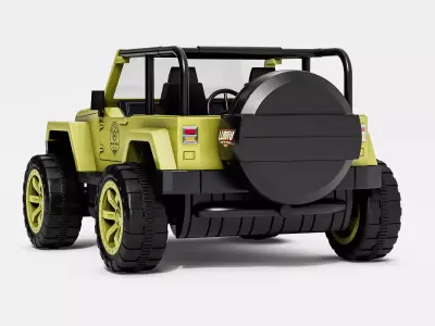 Offroad Military Style Toy Jeep Model 3D model