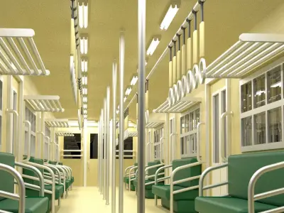 Cartoon Subway Metro Interior 3D model