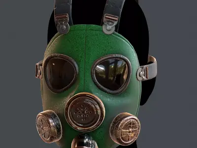 Gas mask helmet 3d model scifi Low-poly  Low-poly 3D model 41