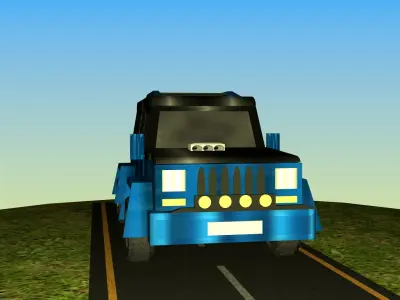 Indian Jeep Type 1 Low-poly 3D model