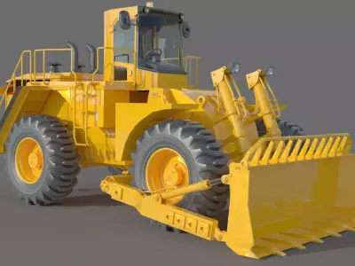 Wheel Bull Dozer 3D model