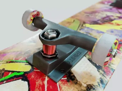 Skateboard - Game Ready - Additional free skin set included Low-poly 3D model