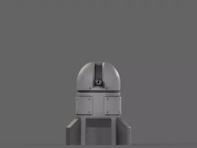 PBR Turret Gun 06 Grey Low-poly 3D model