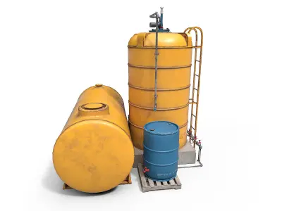 Industrial tank Low-poly 3D model get