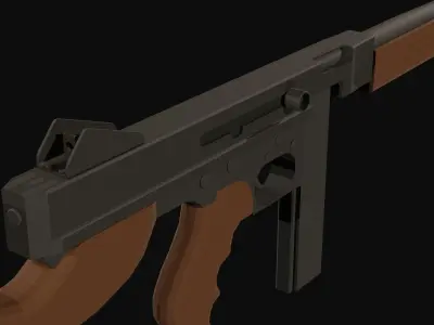 Thompson M1A1 Low-poly 3D model