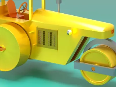 Road Roller - Indian Low-poly 3D model