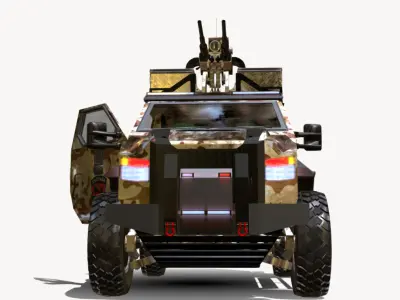 conceito veiculo blindado 4x4 Low-poly 3D model