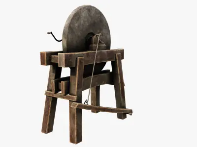 Grindstone grinding wheel Low-poly 3D model