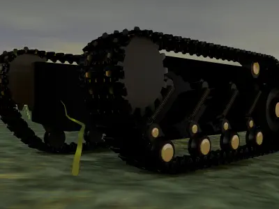 Tank Tread Tracks - Rigged and animated 3D model
