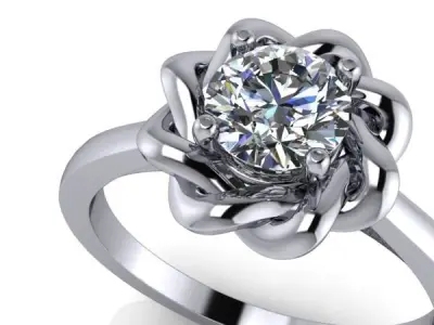 Antique Classic Decorative flower Ring 3D model 3D print model