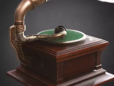 Gramophone old Low-poly 3D model purchase