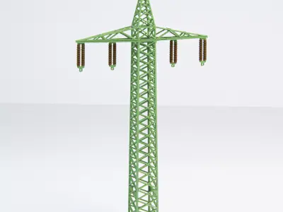 Single phase electric pole low 1-160 resin 3D print model