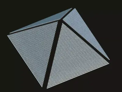 Egyptian Pyramid Flat 4-Part 3D Printable Model for CNC Carving Free 3D print model