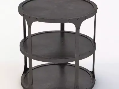 Industrial Riveted Side Table 3D model