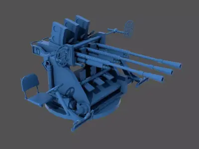 Type 96 25mm triple mount - Personal license - 1-350 scale 3D print model