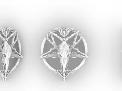 PENTAGRAM WITH SKULL 3D print model