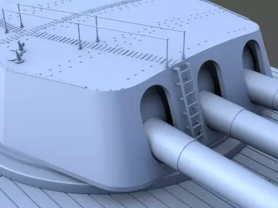406mm Mark I triple turret - Personal license - 1-72 scale 3D print model