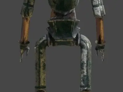 Simple Steampunk Robot 3D model