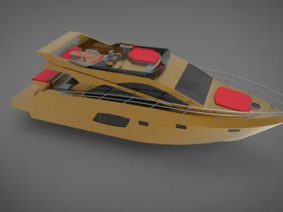 Yacht boat  gold 3D print model