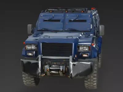 Heavy Urban Armored SUV 3D Model Low-poly 3D model