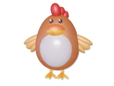 Character Chicken Cartoon Free low-poly 3D model