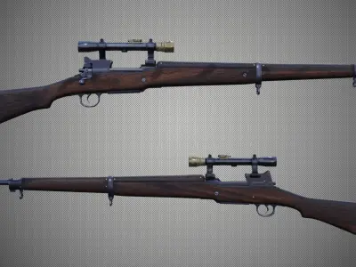 Enfield pattern 1914 rifle Low-poly 3D model