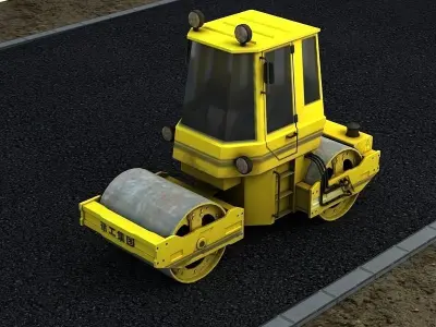Road Roller construction Leveler grader road repair machine 3D model
