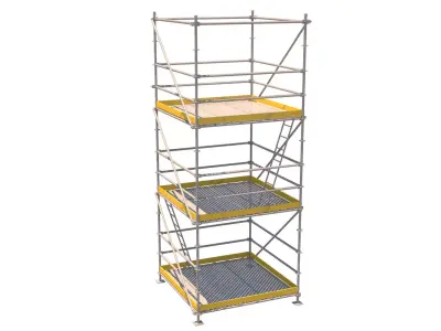 andamio scaffolding tower with three levels 3D model