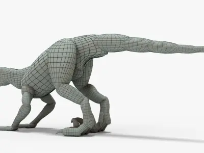 Indoraptor Basemesh Block Out Free low-poly 3D model