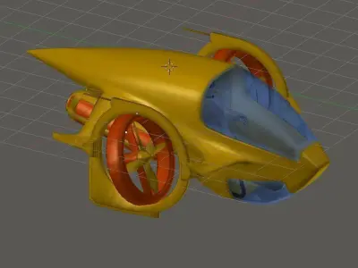Dual Prop Experimental Submarine Free low-poly 3D model