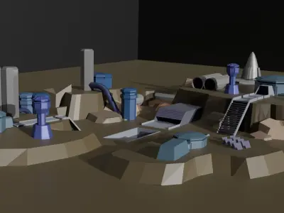 Space cargo low poly Low-poly 3D model