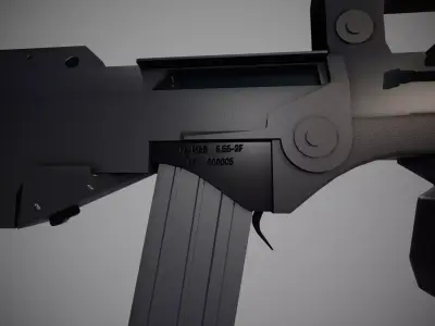 FAMAS G1 Modular Game-Ready Rifle Low-poly 3D model