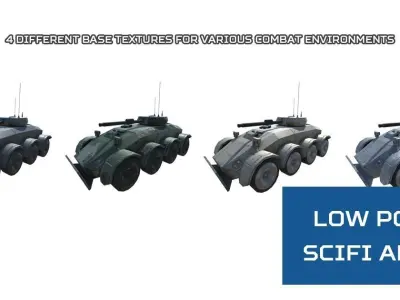 Low Poly Scifi APC 2 Low-poly 3D model