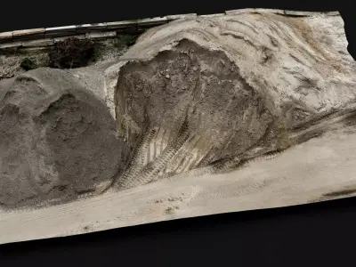 construction-site terrain sand piles pt2 photogrammetry Low-poly 3D model