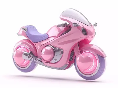 Aesthetic Sci-Fi Hover Bike 3D Model Low-poly 3D model