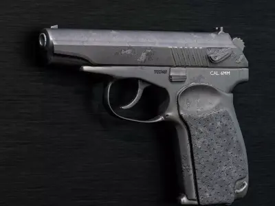 Modern Semi Automatic Pistol Handgun 3D model