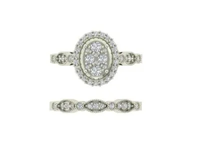 Solitair Ring Bridal Set 3D print model 46
