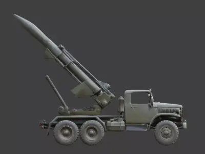 WWII Rocket Launcher Vehicle Model Low-poly 3D model