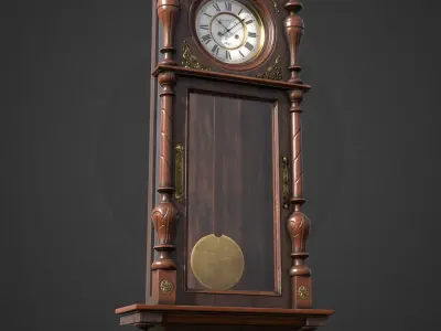 Antique Victorian Clock Low-poly 3D model