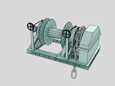 Ship Winch Low-poly 3D model