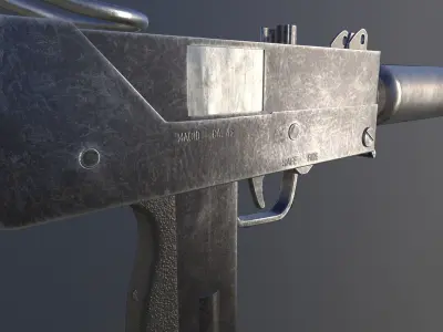 MAC-10 game ready model gun Low-poly 3D model