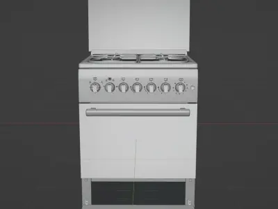 Metal and Steel Kitchen Oven interior 3D model Low-poly 3D model