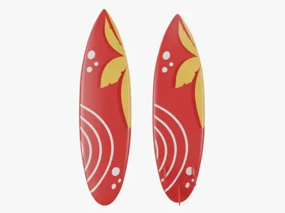 Surfboard with Fin 3D model