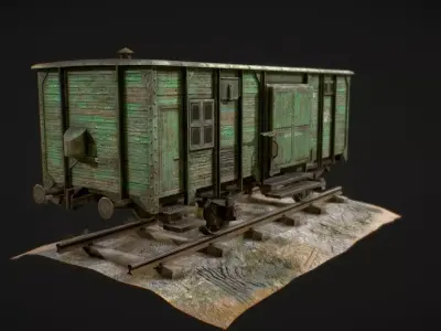 Railway carriage Free low-poly 3D model