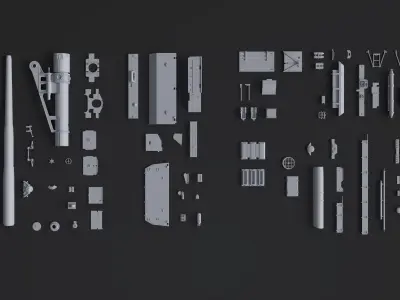 Kitbash Kit - 90 Original Star Wars Parts 3D model