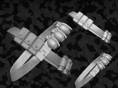 Saboteur Bandolier Kit for Action Figures 3D print model