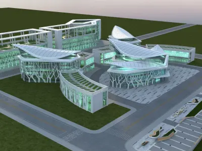 Futuristic Museum 1 3D model