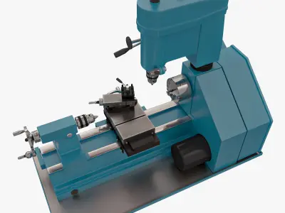 Metal Lathe with Mill Drill 3D model